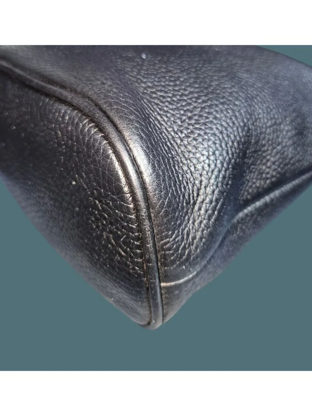 Michael Kors Rhea Black Pebbled Leather Shoulder Bag
